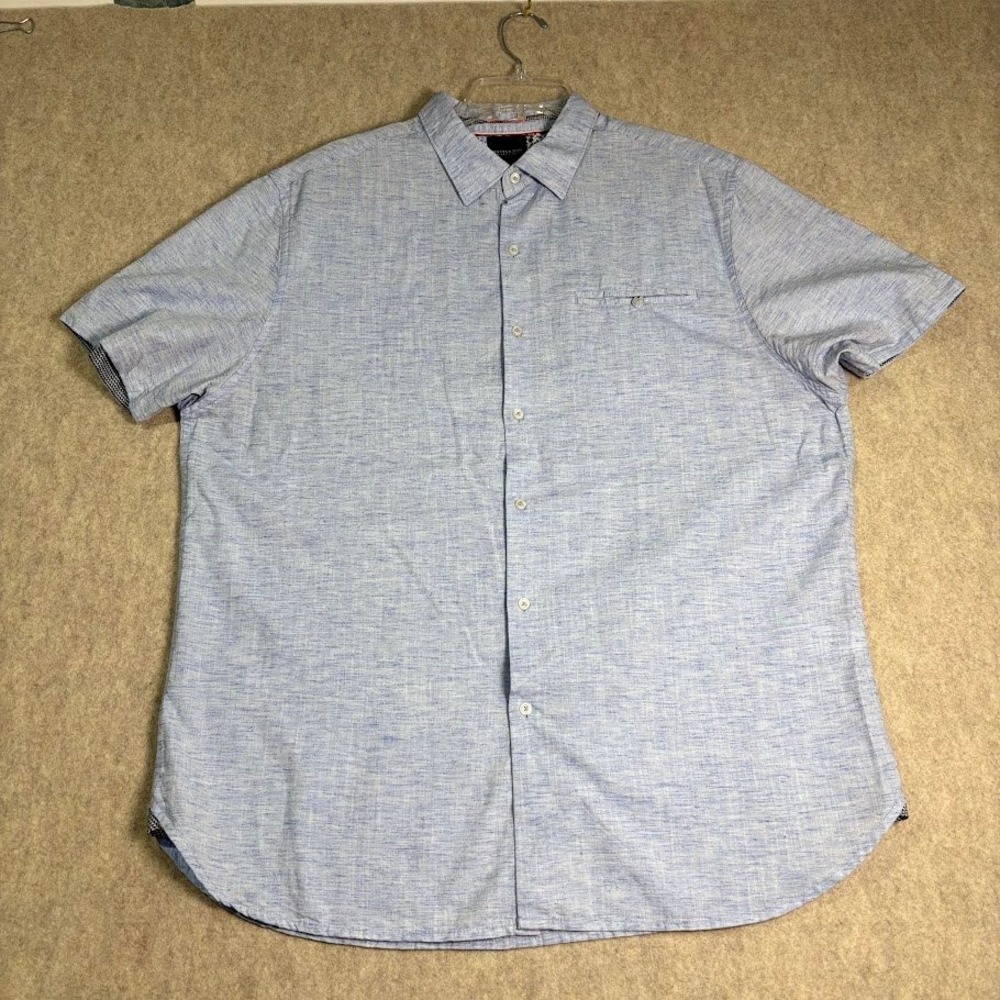 Cactus Man Shirt Mens XL Blue Cotton Lyocell Slim Fit Short Sleeve Casual Preppy
